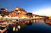 Spain Menorca Mahon Ciutadella Port at twilight