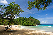 Jamaica Port Antonio Frenchmens Cove beautiful beach in a tropical garden with a mineral river