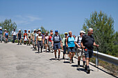 Hiking Group from Switzerland, Port de Soller, Mallorca, Balearic Islands, Spain