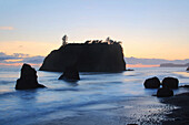 Rialto Beach in Olympic Seashore. Olympic National Park. Washington