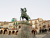 Square, sunrise. Trujillo. Spain.
