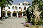 Main square and Town Hall. Santa Eulària des Riu. Ibiza, Balearic Islands. Spain