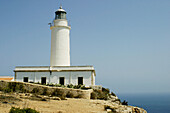 La Mola lighthouse built in 1861 by Emilio Pou, its supposed to be inspiration for The Lighthouse at the End of the World by Jules Verne. Formentera, Balearic Islands. Spain