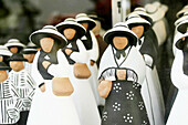 Ceramics figures showing the island traditional costumes. Formentera, Balearic Islands. Spain