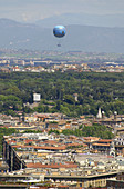 Hot air balloon overview of the city. Rome. Italy