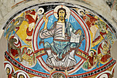 Pantocrator painting. Sant Climent de Taüll. Romanesque church (s. XII). Taüll. Alta Ribagorça. Lleida. Spain