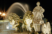 La Cibeles statue at La Cibeles square(night view). Madrid. Spain