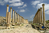 Columns lane, archaeological site of Jerash. Jordan