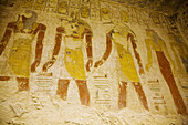 Mural paintings in the Tomb of Seti I. Valley of the Kings, Luxor West Bank. Egypt