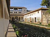 Generalife palace and gardens, Alhambra. Granada. Andalusia. Spain