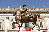 Statue of Emperor Marcus Aurelius. Piazza del Campidoglio, designed by Michelangelo. Rome. Italy