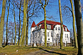 House in the beach with trees. Heringsdorf, Usedom island. Baltic sea. Germany