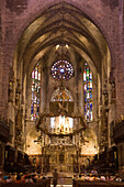 Innenansicht der Kathedrale La Seu, Palma, Mallorca, Balearen, Spanien, Europa