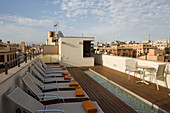 Dachterrasse des Hotel Tres, Palma, Mallorca, Balearen, Spanien, Europa