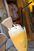 Delicious Soller Orange Ice Cream, Soller, Mallorca, Balearic Islands, Spain