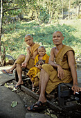 Monks near Chiang Mai, North Thailand, Thailand