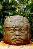 Old Olmec statue in museum, Mexicali. Baja California, Mexico