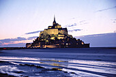 Mont St. Michel at sunset. Normandy, France