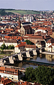 City and Main river, Würzburg. Bavaria, Germany