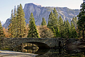 Sentinel Bridge and Half Dome in Yosemite National Park during late fall, early winter.