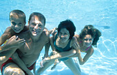 Family under the water