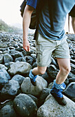 Hiker. Juan de fuca trail. Vancouver Island. British Columbia. Canada