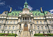 Montreal City Hall (Hotel de Ville) near Place Jacques Cartier in Old Montreal (Vieux Montreal). Montreal. Quebec, Canada