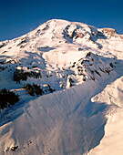 Winter. Mount Rainier from 150m. Nisqually Vista. Washington. USA.