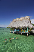 Lobster restaurant at Coral Cay, Bastimentos Nacional Marine Park. Mangroves. Bocas del Toro archipelago. Caribbean sea. Panama