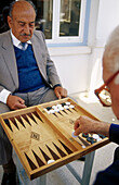 Backgammon game at Derynia. Cyprus.