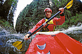 White water kayaker. Seymour creek. British Columbia. Canada