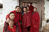 Monks in the monastery, Bhutan