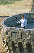 Wine tasting at castle, parador nacional (state-run hotel). Oropesa. Toledo province, Spain