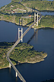 Bridge over fjort, islands in sea. Tjörn. Bohuslän. Sweden