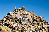 Assorted debris discarded in dump site. Laval. Quebec. Canada