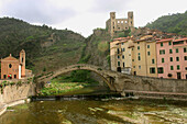 Old bridge in Dolceacqua. Liguria, Italy