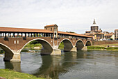 Covered bridge, Pavia. Lombardy, Italy