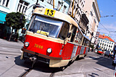 Tram on Mostová Street, Bratislava, Slovakia