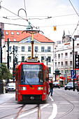 Tram on Mostová Street, Bratislava, Slovakia