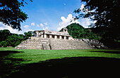 Ground view of El Palacio, Palenque, Chiapas