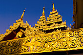 Shwedagon Pagoda exterior architecture and gilding, Yangon, Myanmar (Burma)