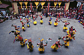 Dance of the Drum from Dramitse, Paro Tsechu (festival), Paro Dzong, Paro, Bhutan