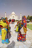 Women in saris at the Taj Mahal, Agra, Uttar Pradesh, India