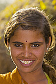 Young woman, Bishnoi tribal village, near Rohet, Rajasthan, India