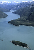 Tracy Arm fjord toward the Sawer Glacier. Alaska, USA