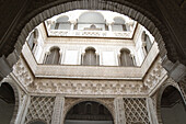 Courtyard of mudejar palace, Reales Alcázares of Sevilla. Andalusia, Spain