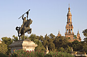 Glorieta de San Diego with España square at the back. Sevilla. Andalucia. Spain.