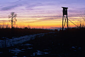 Deerstand at sunset in Franconia - Bavaria/Germany