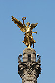 Angel statue, detail of Independence Monument in Avenida de la Reforma. Mexico City, Mexico