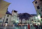At night, square of arms, Kotor, Montenegro